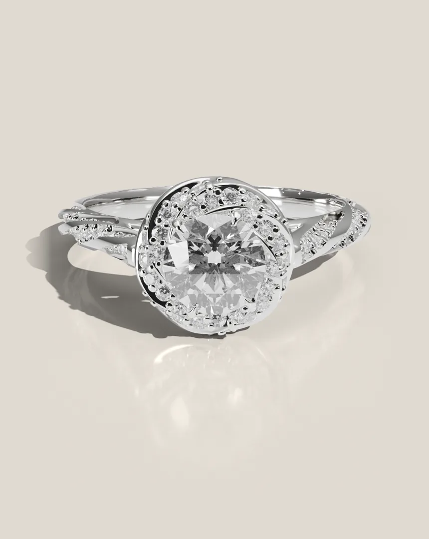 Primrose engagement ring, shown in Platinum 950 with a Lab-Grown Diamond
